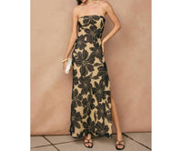 Dress Forum - Linen Strapless Tie Back Maxi Dress