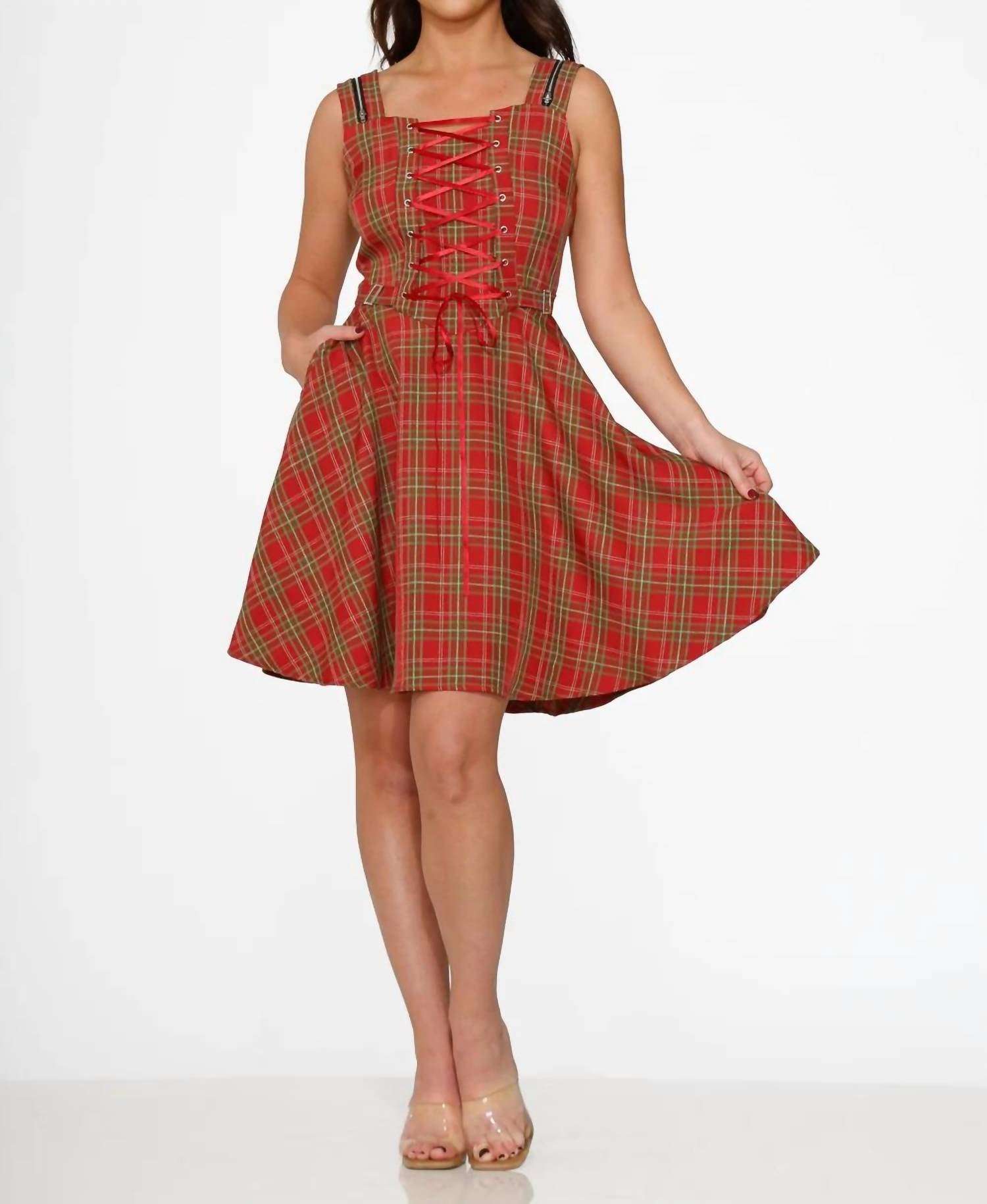 Orchid Bloom - Plaid Swing Dress