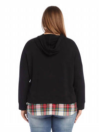 Karen Kane - Catalina Contrast Plaid Hem Hoodie