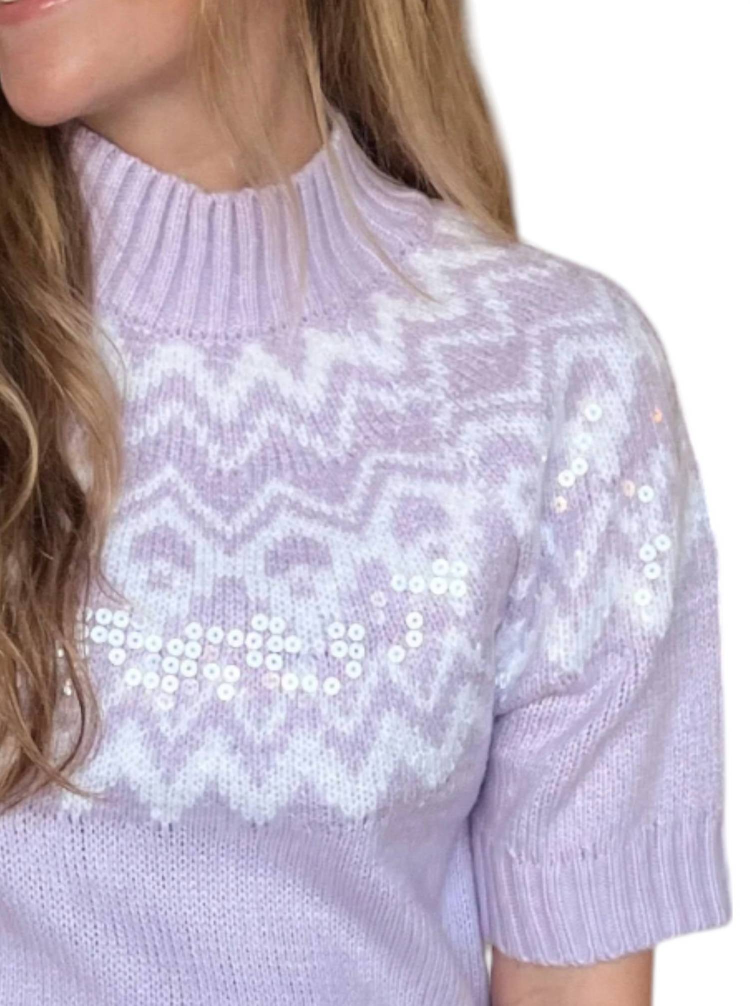Design History - Juliana Short Sleeve Mock Neck Sweater