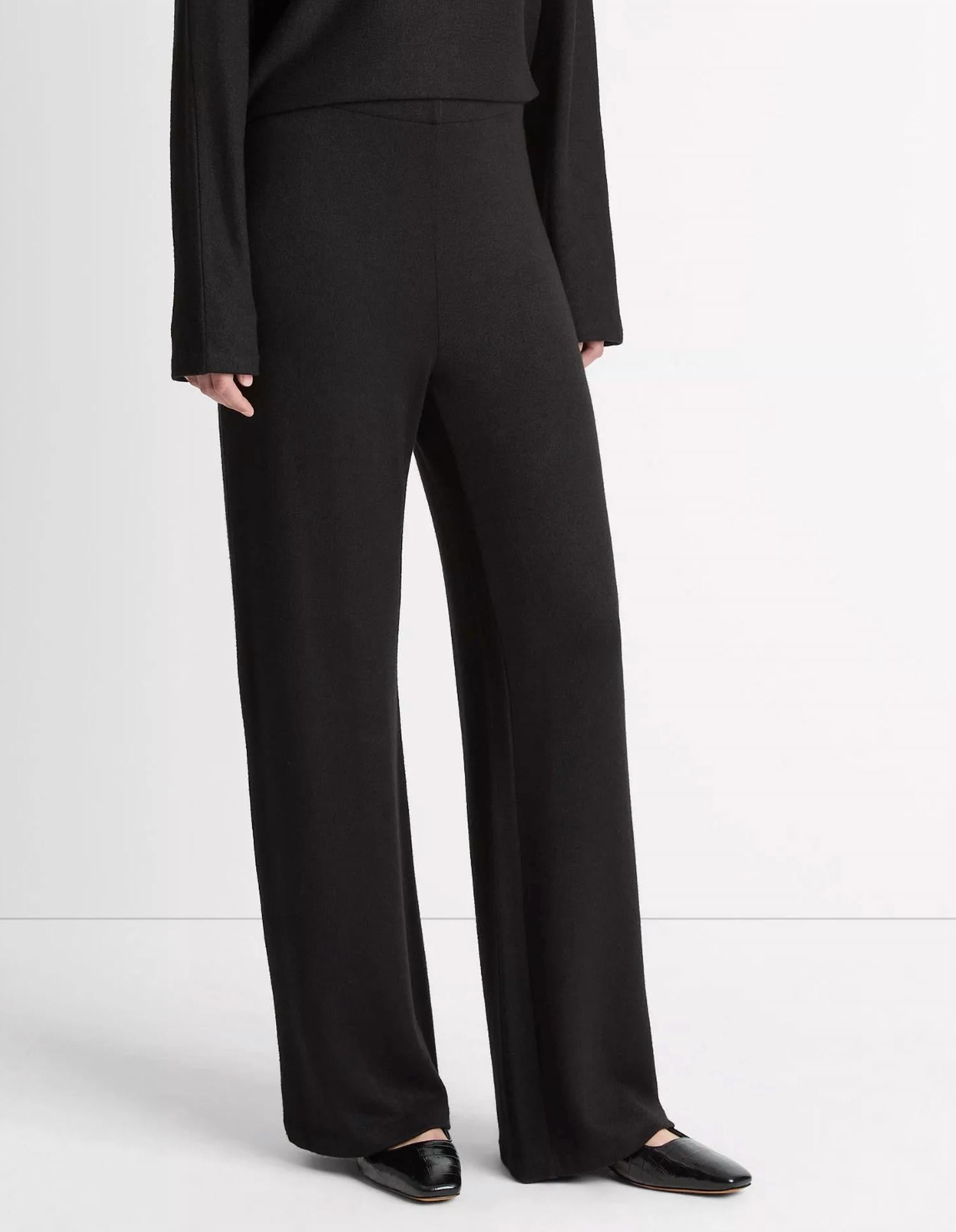 Vince Cozy Wide Leg Pant in black - women's pants - detail view