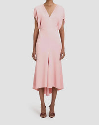 Victoria Beckham - Fluid Cady Blouson Detail Midi Dress