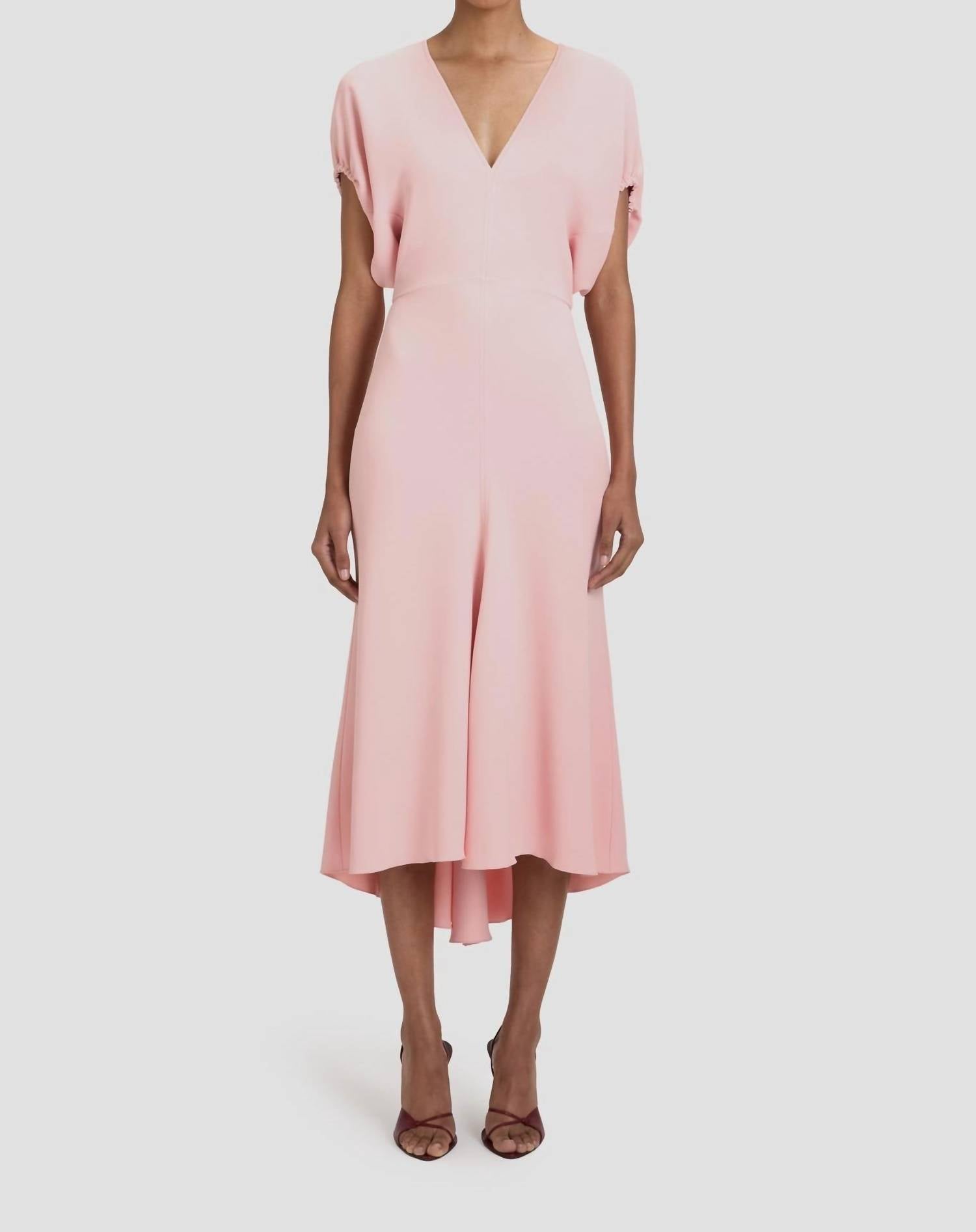 Victoria Beckham - Fluid Cady Blouson Detail Midi Dress