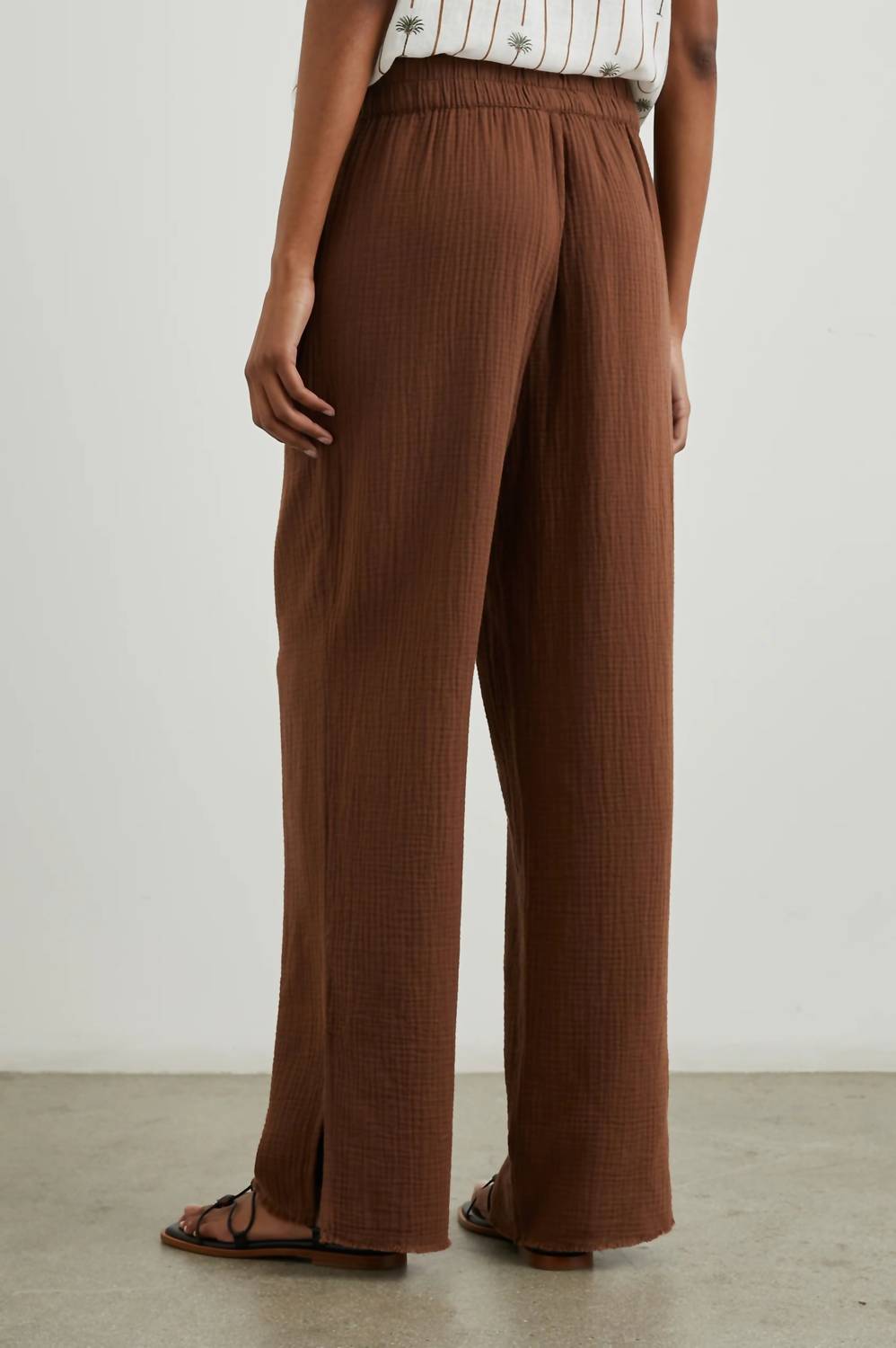 Rails Leon Lightweight Double Gauze Pant in cacao - women's pants - alternate view