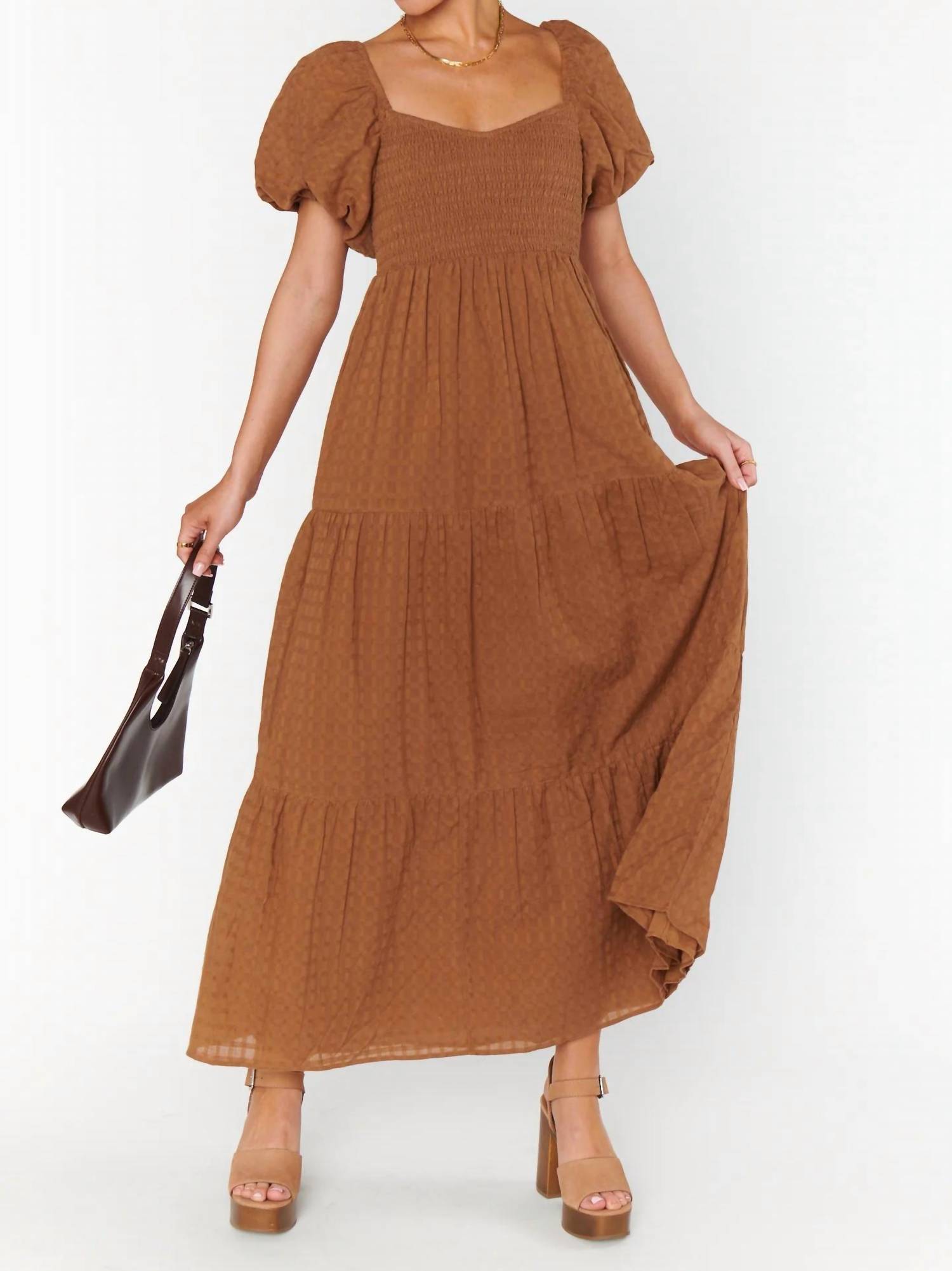 Show Me Your Mumu - Puff Sleeves Maxi Dress