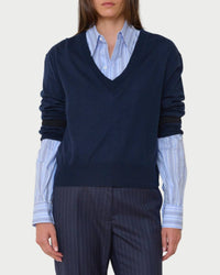 We-Ar4 - Flapper Knit V-neck Sweater