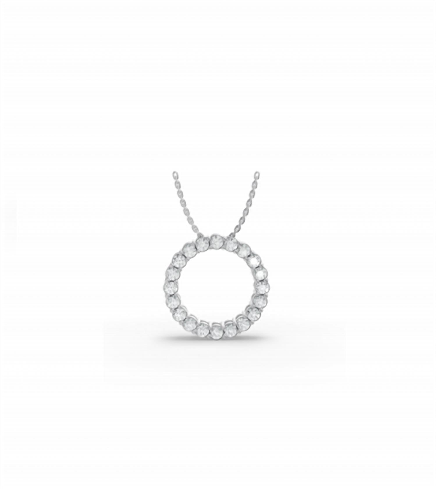AAMIAA 925ss Lab-grown Diamond Circle Pendant With Chain 1.00ctw in silver - women's jewelry