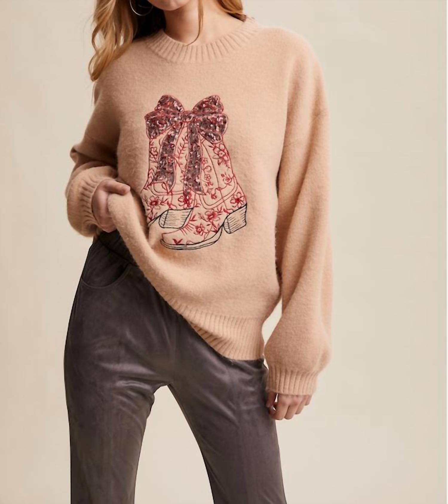 Listicle - Boots & Bows Sweater