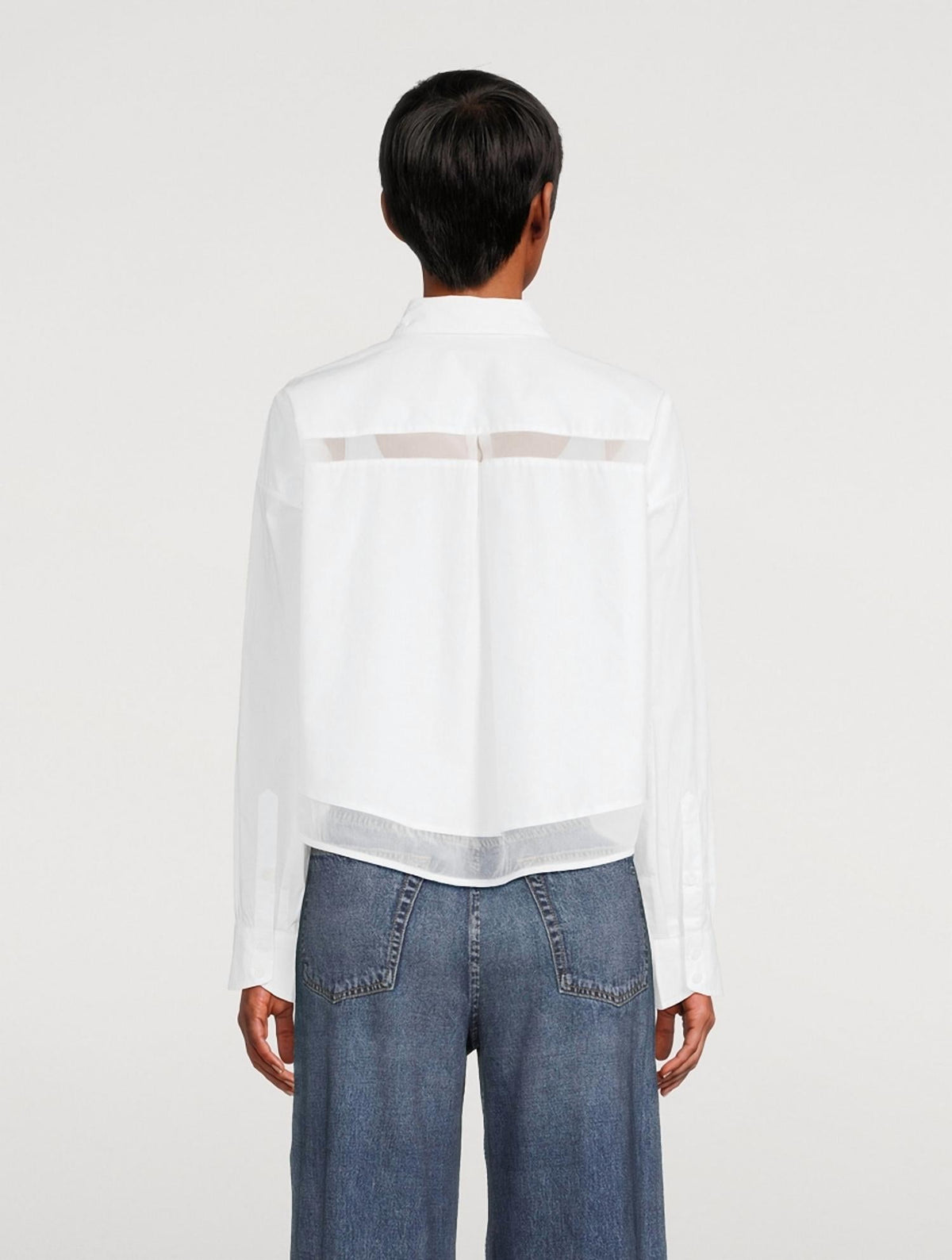 Rag & Bone - Beatrice Cropped Poplin Organza Shirt
