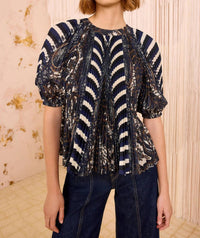 Ulla Johnson - Dafne Pleated Short Sleeve Blouse