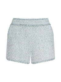 L'Agence Chevron Ashley Fringe Short in blue - women's shorts - view 5