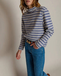 Nation LTD Delphine Sweatshirt Top in tossed stripe - women's top - detail view