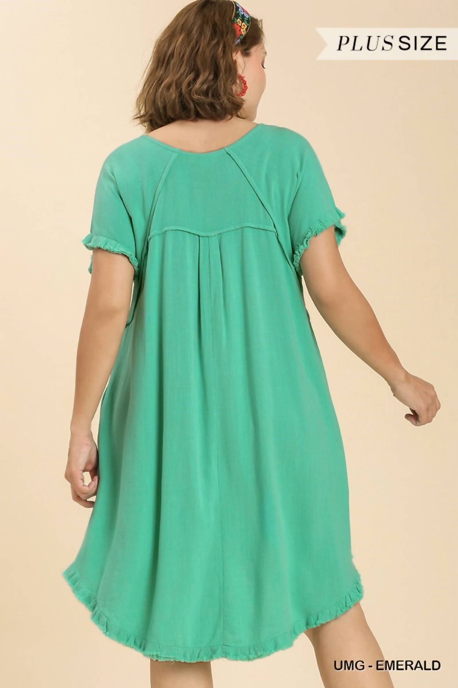 Umgee - Linen Fringe Dress - Plus