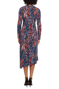 Maggy London - Women's Asymmetric Neckline Midi Dress