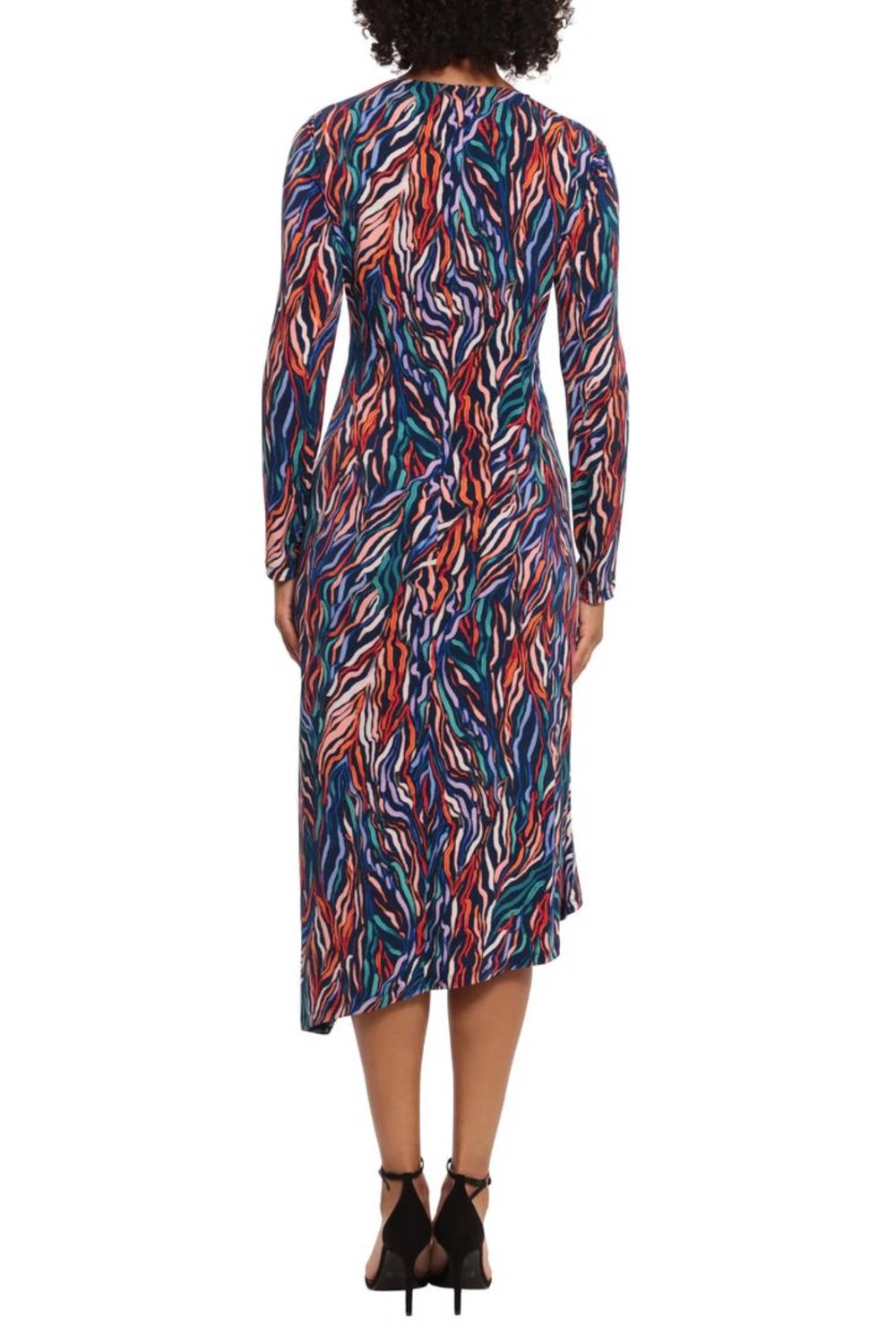 Maggy London - Women's Asymmetric Neckline Midi Dress