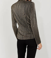 Frank Lyman - Metallic Ruched Knit Top