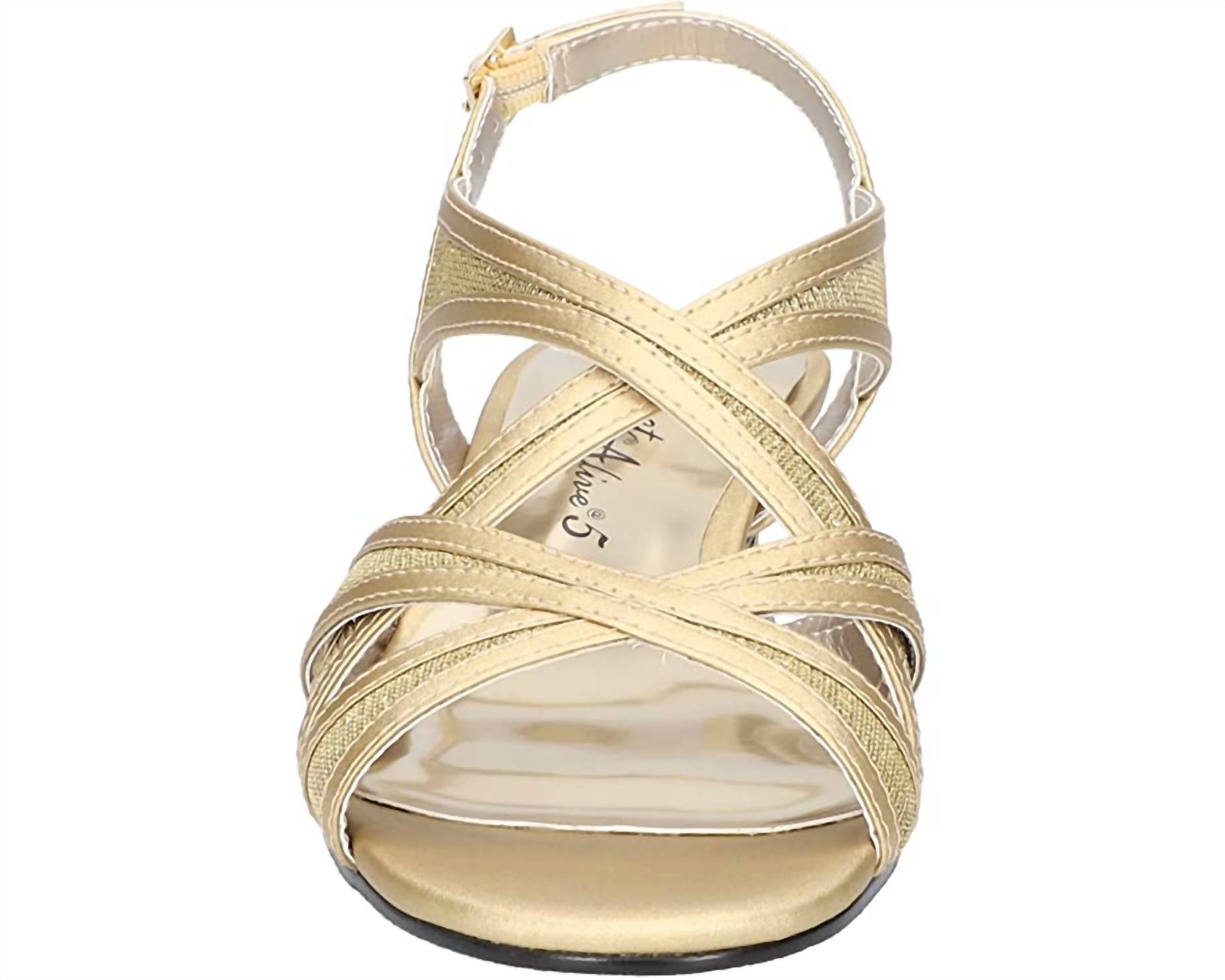 Easy Street Women's Tristen Strappy Heeled Sandal in gold - women's heels - view 4