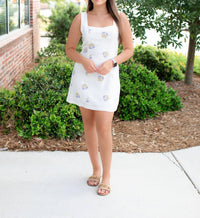 Mable - Embroidered Square Neck Mini Dress