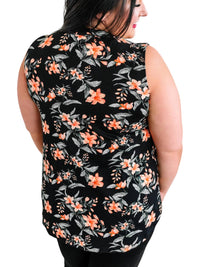 White Birch - Sleeveless Floral Gabby Top