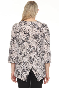 Joseph Ribkoff - Snakeskin Print Embellished Tunic Top