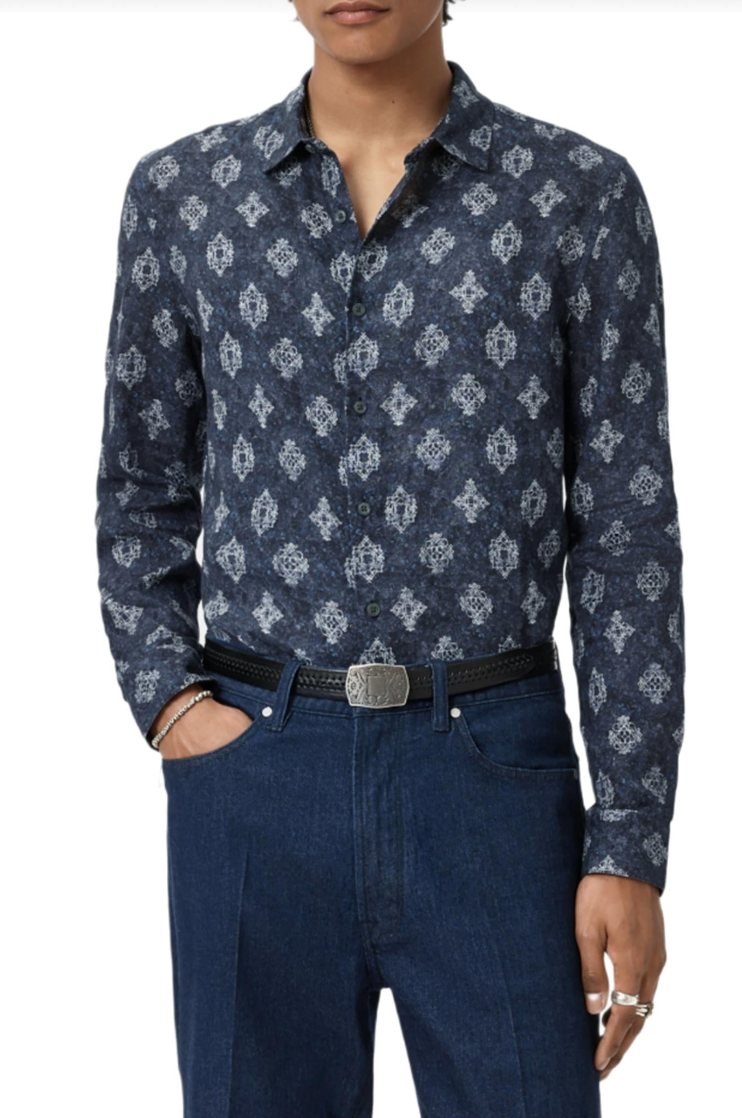 John Varvatos - Ross Long Sleeve Covered Placket Shirt