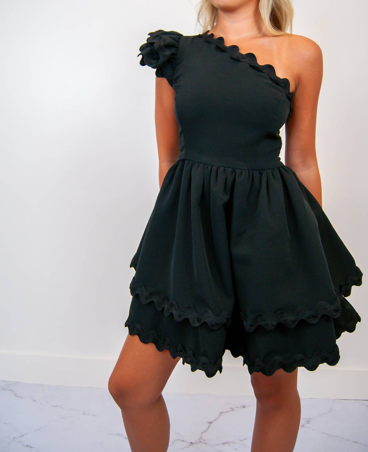Main Strip - Scallop Edge Mini Dress