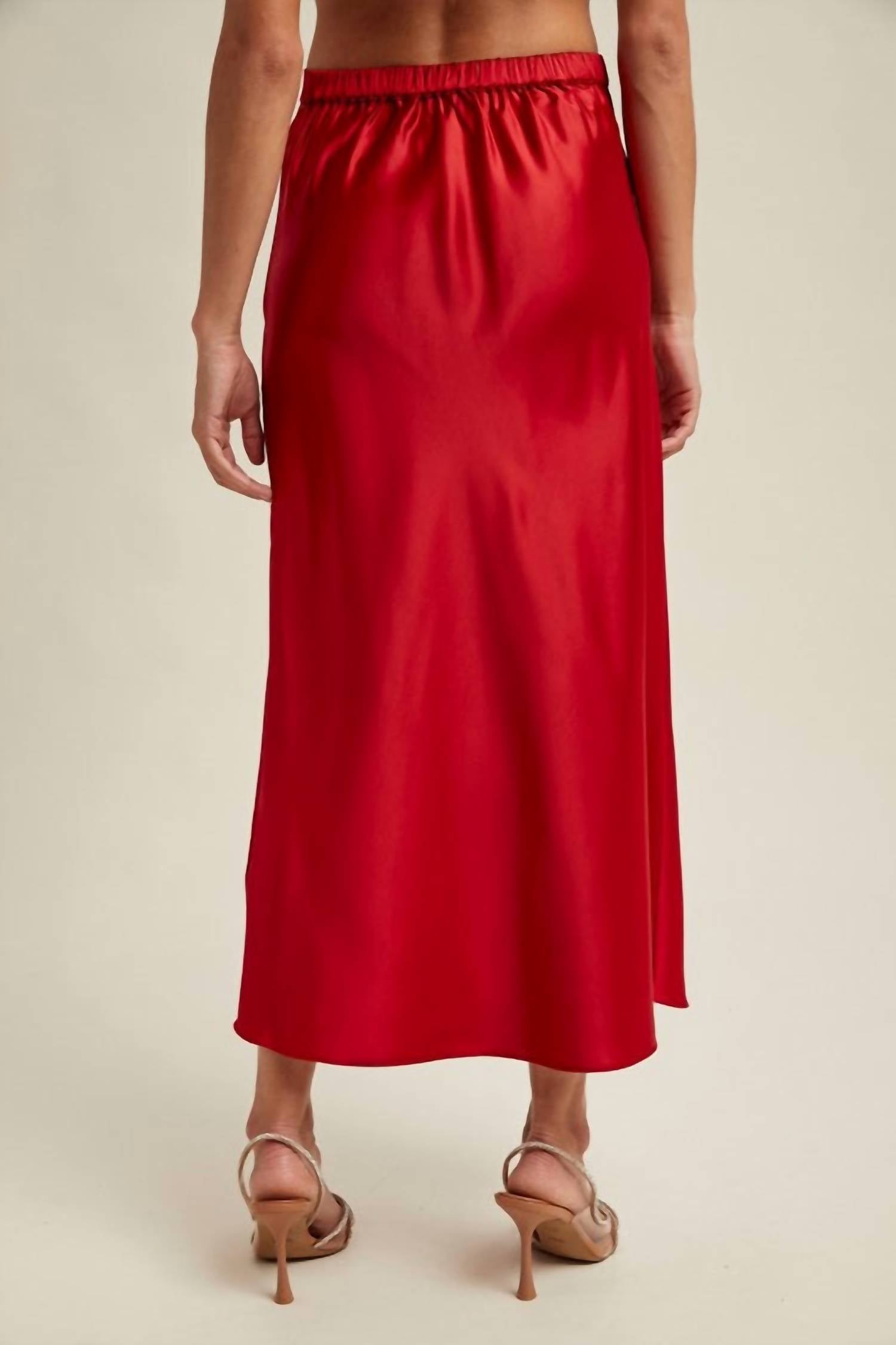 Wishlist - Basic Satin Midi Skirt
