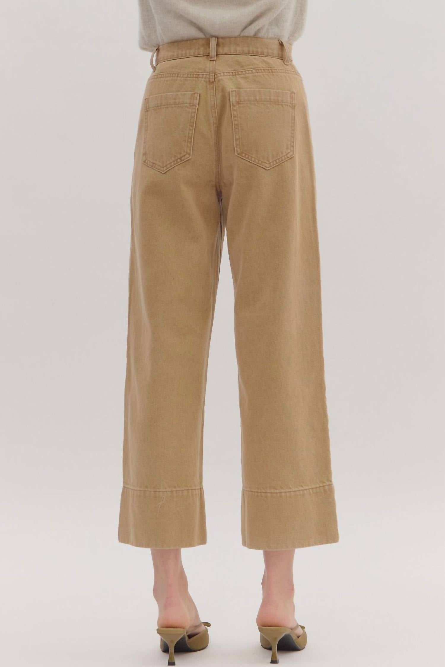 entro Chestnut Glow Jeans in camel - women's jeans - detail view