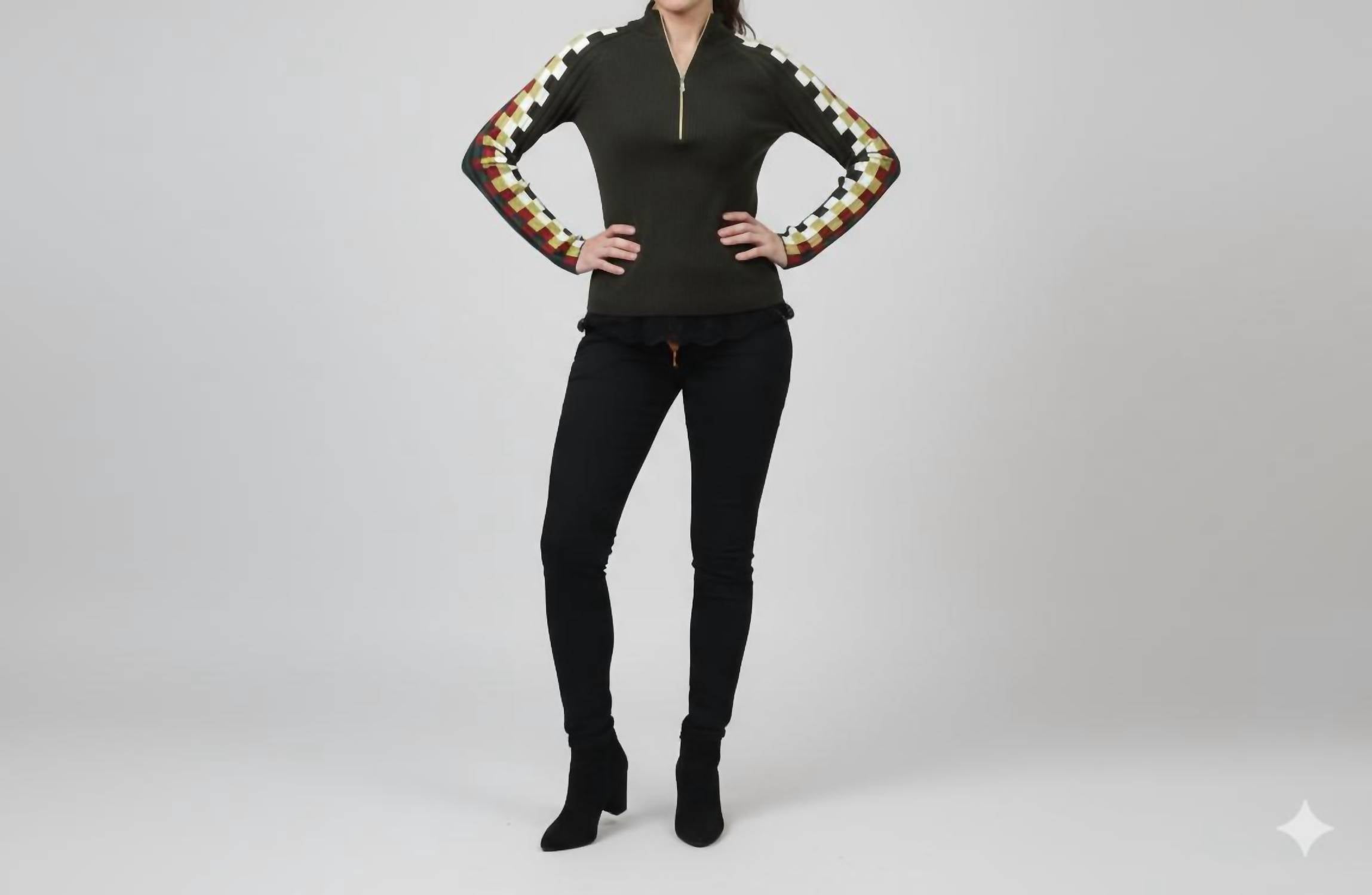La Chic Designs - Ribbed Half-zip Knit Sweater