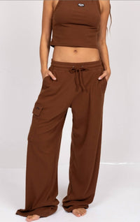 Rusty Remi Wide Leg Lounge Pant in brown - women's pants
