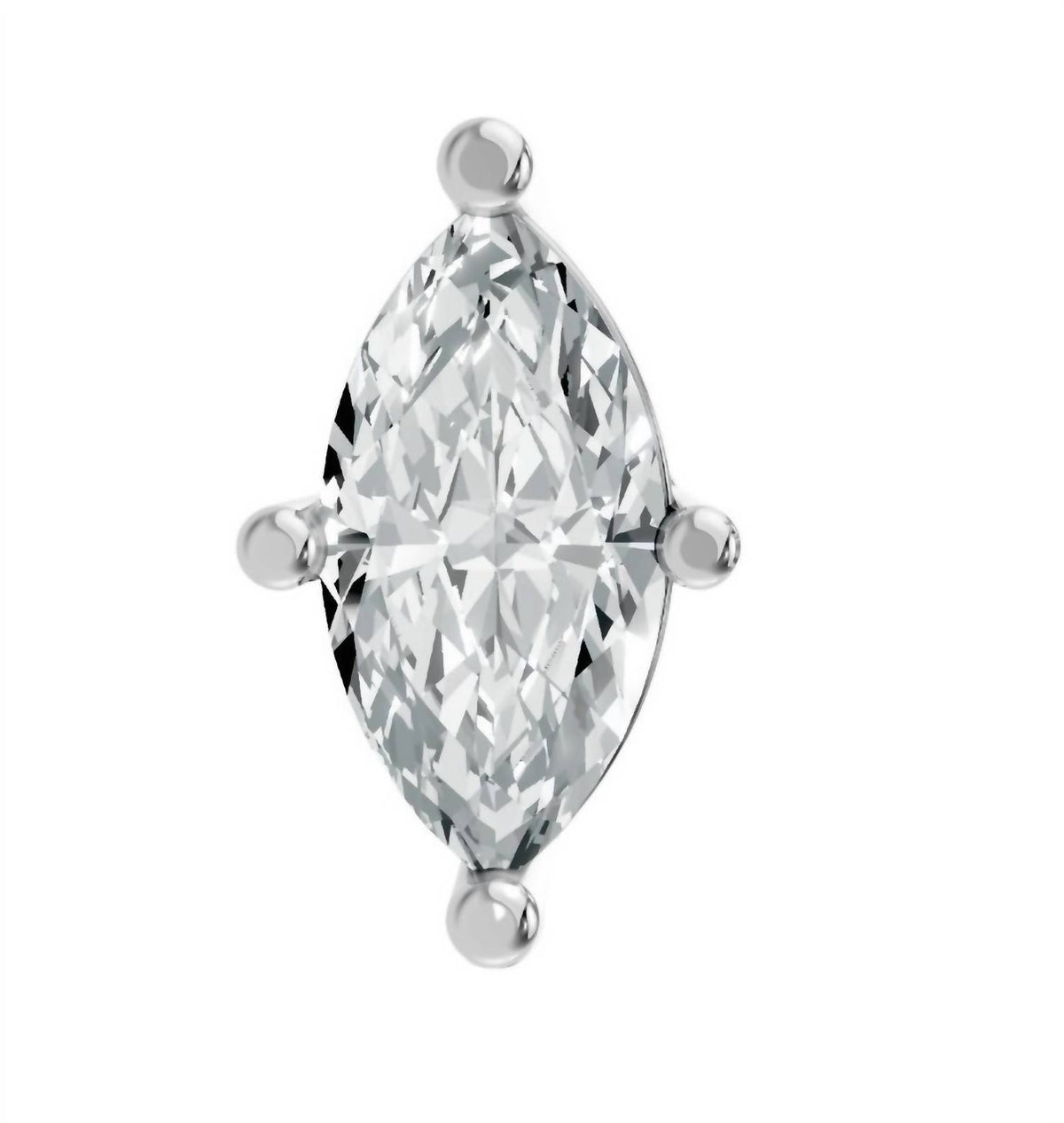 Aamiaa - Women's Marquise Shape 4 Prong Push Back Studs