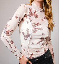 Blue B - Untamed Bows Mesh Top
