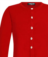 Solkissed Women's Tia Shell Cardigan Top in spicy - women's sweater - detail view