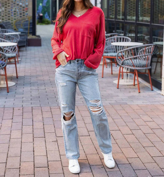 Grace And Lace - Dolman Boho V Neck Top