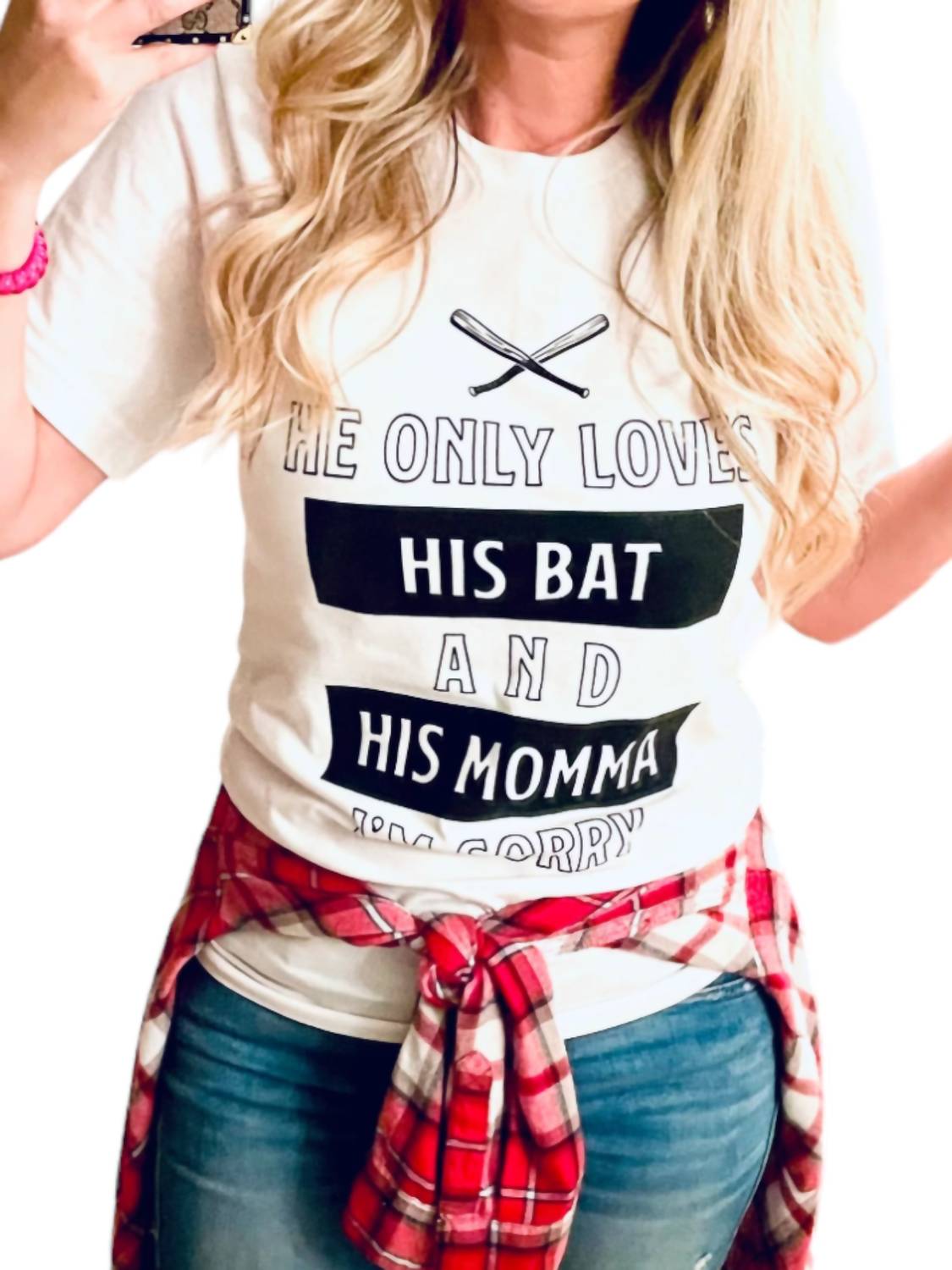 She Shed - He Only Loves His Bat and His Momma Tee