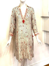 Alamwar - Zainab Tomato Embroidery Dress