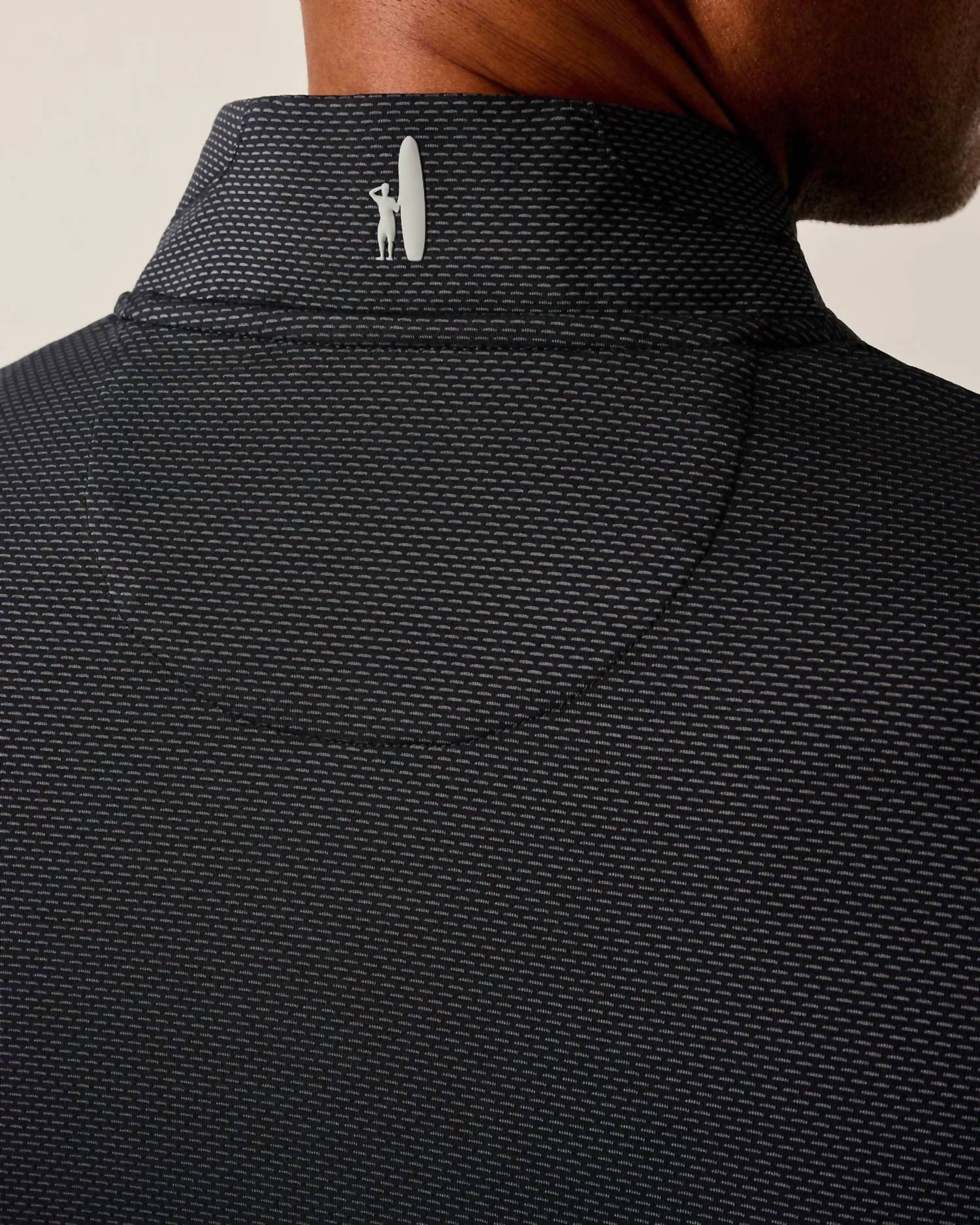 JOHNNIE-O Jamie 1/4 Zip Pullover Sweater in black seal - men's sweater - alternate view