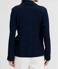 Foxcroft - Rosie Knit Crepe Wrap Long Sleeve Shirt