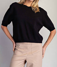 Ee:Some - Round Neck Half Sleeve Sweater