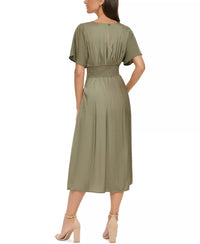 Kensie - Satin Blouson Midi Dress