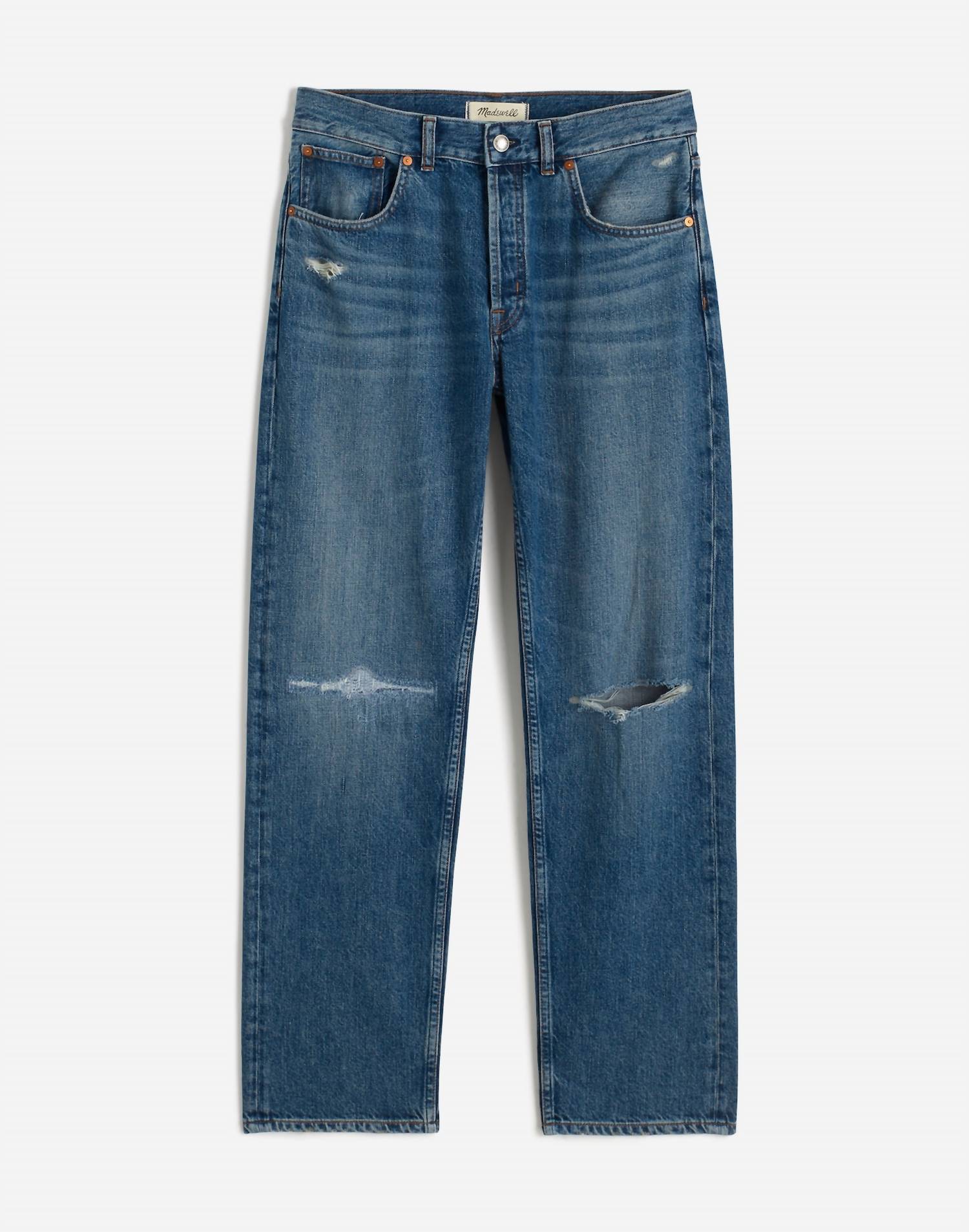 Madewell Dean Easy Straight Crop Jeans in labette wash - women's jeans - view 6