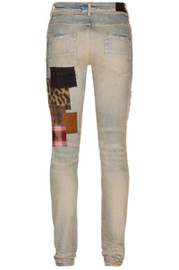 Amiri Art Patch Denim Jeans in clay indigo - men's jeans - view 4
