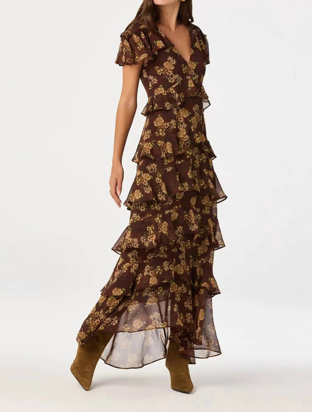 Astr - Odalys Flutter Sleeve Maxi Dress