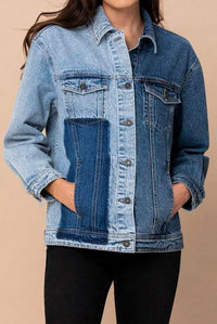 Women's Patch Oversized Denim Jacket