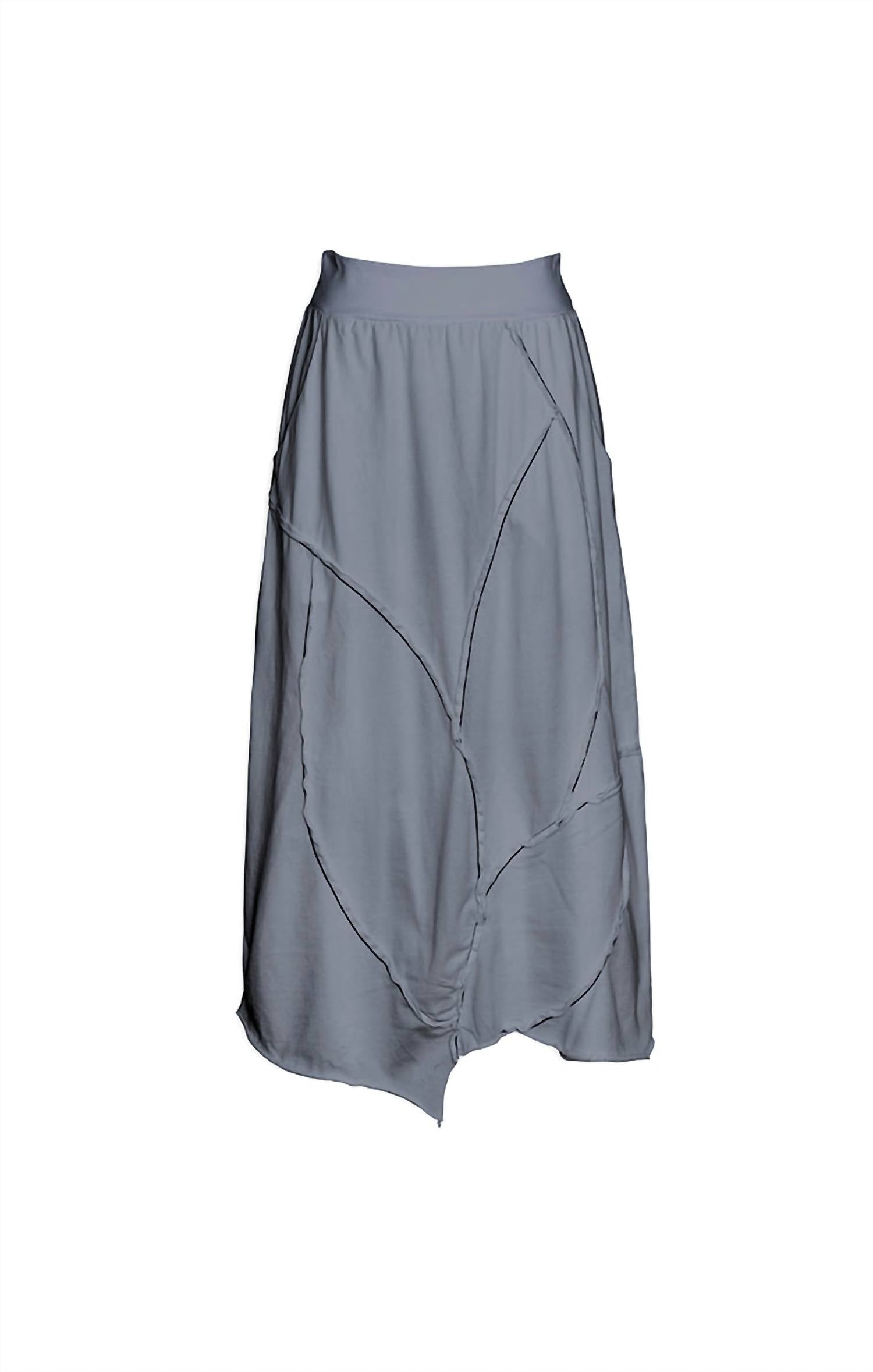 Cynthia Ashby Jade Asymmetrical Skirt in pewter - women's skirt - detail view