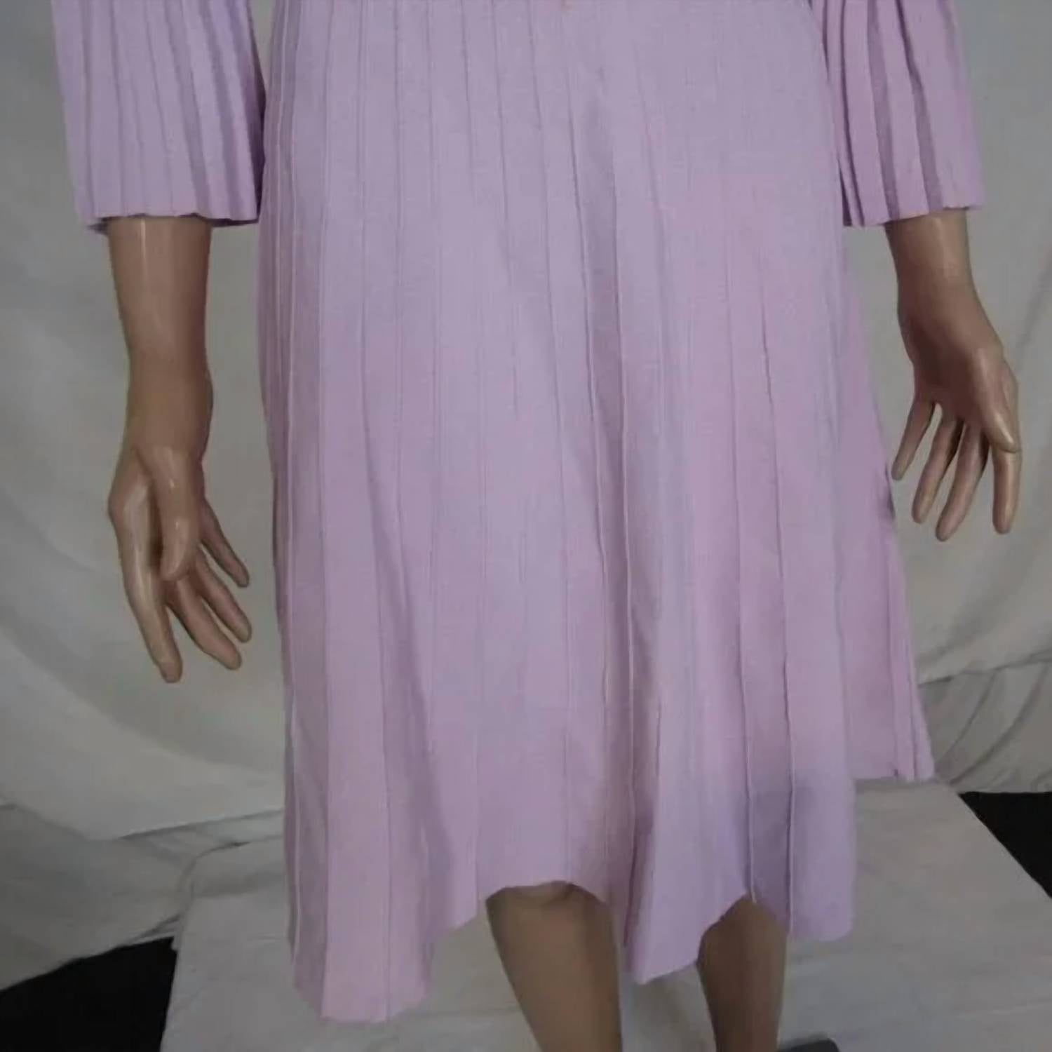 Lela Rose - Women's Pleated Long Sleeve Fit & Flare Dress