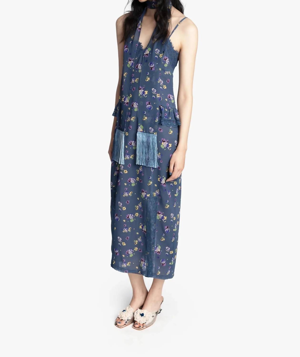 Anna Sui - Night Blooming Chiffon Slip Dress