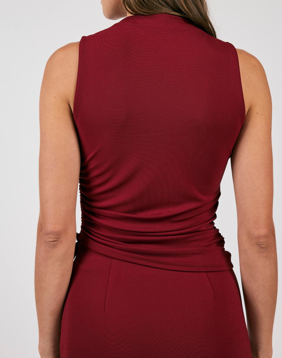 Sage The Label - Fiery Spirit Sleeveless Ruched Knit Top