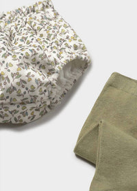 Mayoral Baby's Knit Sweater With Bloomers And Tights Set in olive - item - alternate view