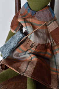 Woolgrass Farm - Fern The Frog Doll With Plaid Dress